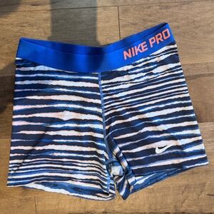 Nike Pro Dri-Fit Size L Shorts Blue/Orange/White